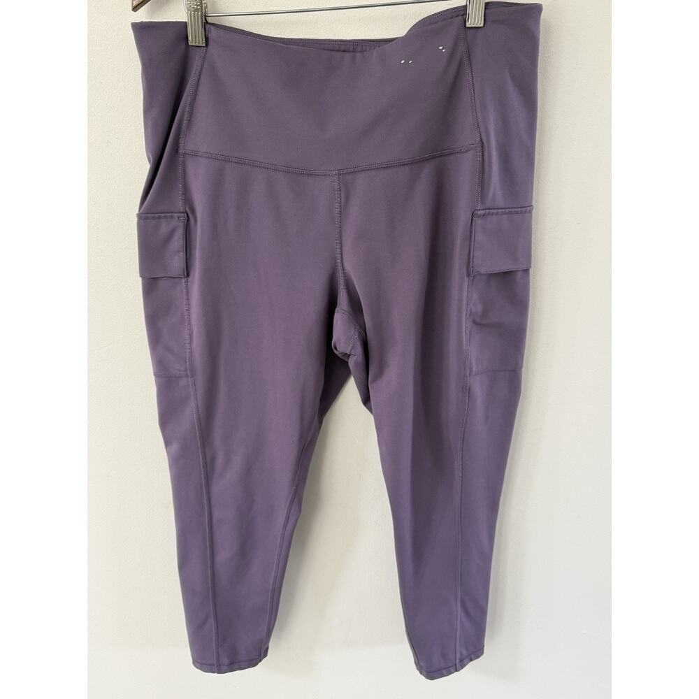 Xersion Womens Anti-Odor Purple 7/8 Ankle Legging Size 1X Workout Athleisure